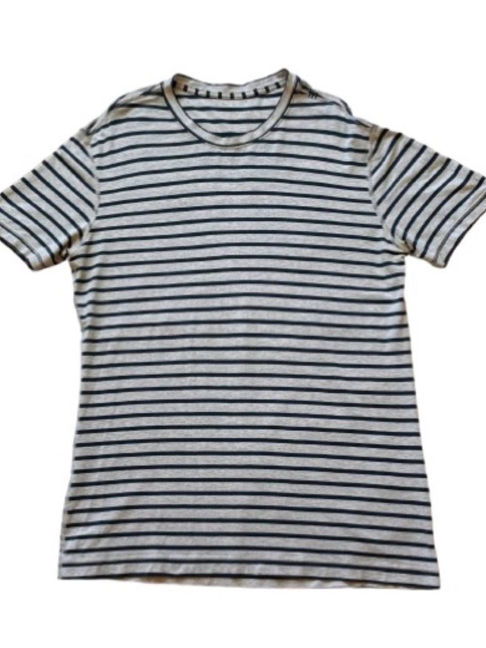 Lululemon athletica Men’s Gray Blue Striped Short Sleeve Tee XL